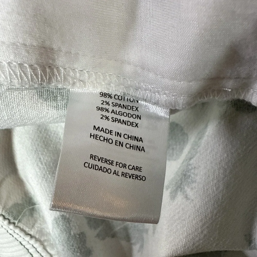 Laguna Shorts Men Size 36 White Green Leaf Print Cotton Stretch Casual Beachwear - Picture 5 of 8